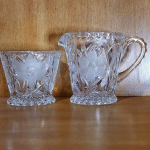 Imperlux Lead Crystal Creamer & Sugar Set made in Germany Democratic Republic